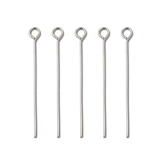 RVS kettelstiften 30mm zilver eye pin