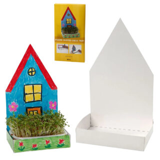 Waterkers bakje huisje schilderen houten poppetjes