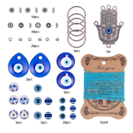 Kralen pakekt evil eye sleutelhangers maken zilver