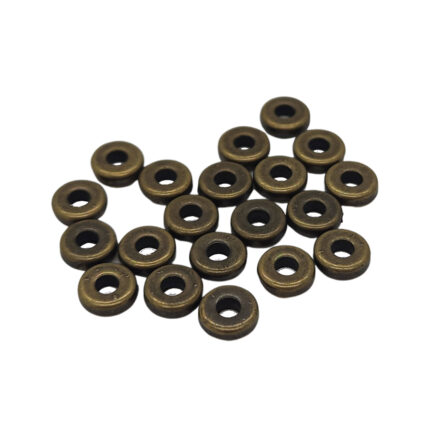 Bronzen spacers kraaltjes 6mm 20x