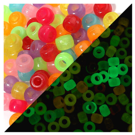 Pony beads glow in the dark 9mm 20x