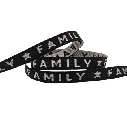 Lint met tekst black grey family