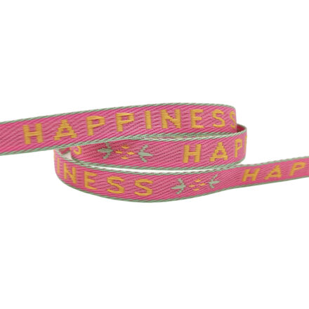 Happiness lint oranje roze 10mm 1 meter