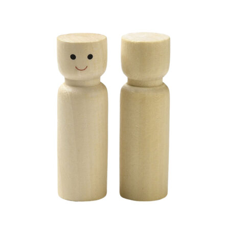 Blanke peg dolls oogjes mond houten poppetjes