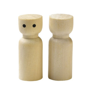 Poppetje hout peg doll met ogen plat hoofd