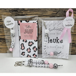 Gave sleutelhangers met juf bedankt topper of kanjer cadeautje juffendag