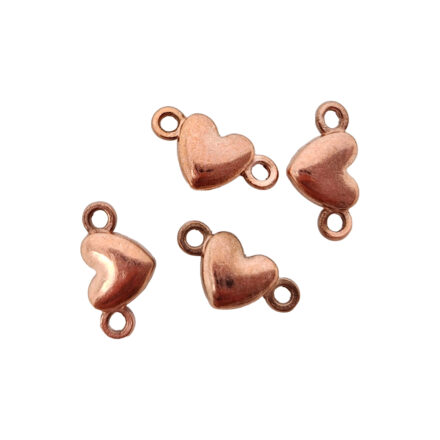 Rosé gouden tussen stuk hartje 18mm 4x