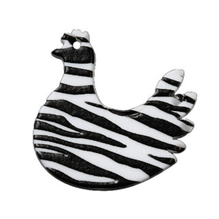 Kippen bedel zwart wit zebra dieren print