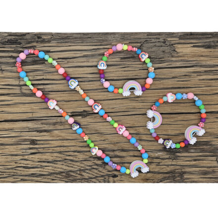 DIY regenboog armbanden ketting pakket kinderen acyrl polymeer