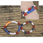 DIY tube armbanden zelf maken rood wit blauw elastiek