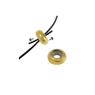 Smart bead stoppers goud rubber bolo