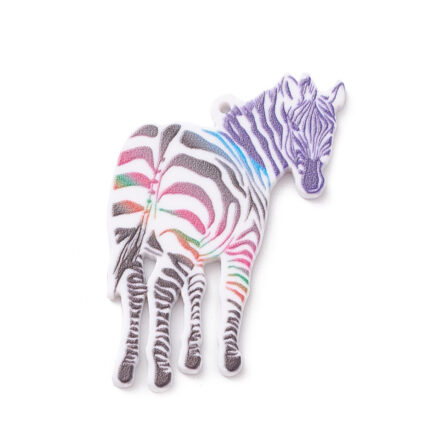 Grote zebra bedel regenboog gekleurd geprint