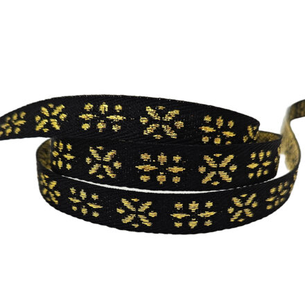 Tekst lint armband maken flower gold black