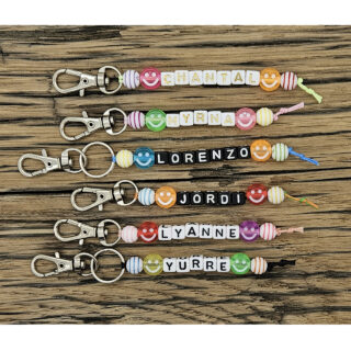 Naam sleutelhanger kralen smiley