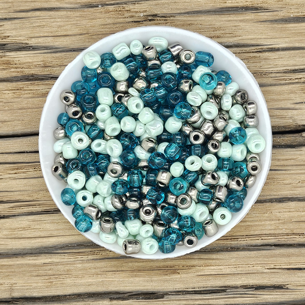 Rocaille kralen 4mm mint aqua metallic