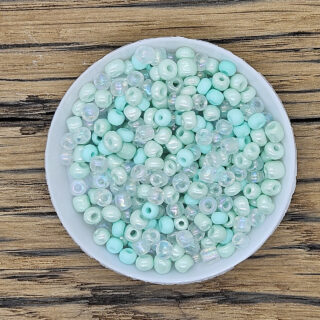 Rocaille kralen mix pastel mint ab color 4mm 10 gram