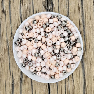 Dark peach blush rocailles mix 4mm 10 gram