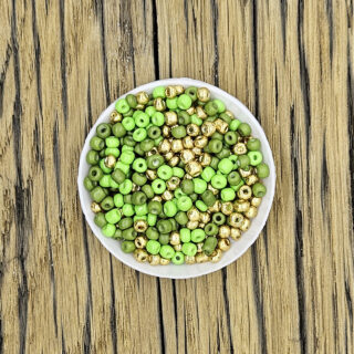 Golden green rocaille mix 4mm 10 gram +/- 130x