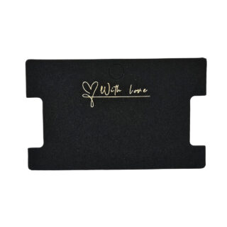 Sieraden verpakking kaartje zwart with love