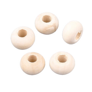 Macramé rondelle kralen blank hout 14mm 8x
