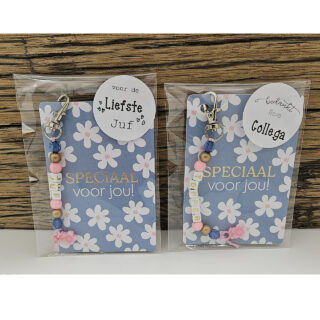 Cadeautje speciaal voor jou sleutelhanger collega juf leidster