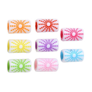 Gekleurde tube kralen groot gat