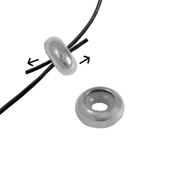 Smart bead stopper zilver bolo RVS