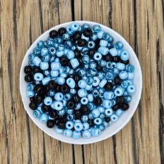 Zwart blauwe rocaille kraaltjes 4mm