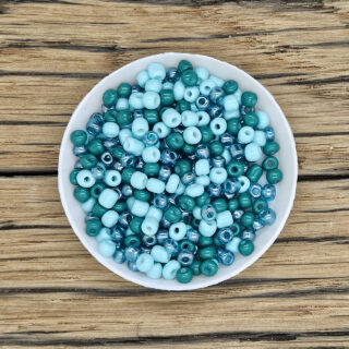Ocean green rocaille kralen mix groen mint 4mm