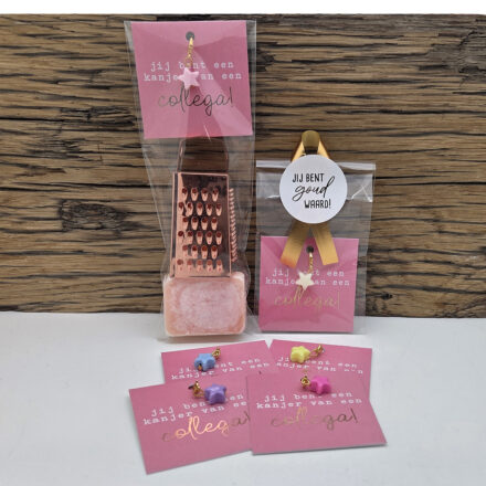 Kanjer collega cadeautje amber set met rasp