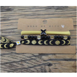 Armbandjes zelf maken zwart goud maan ster