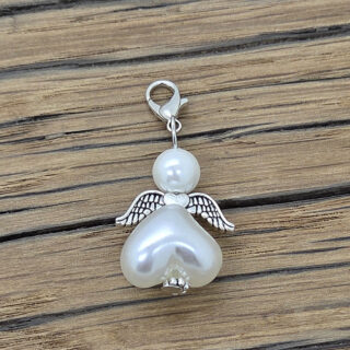 Geluks engeltjes wit hartjes parel