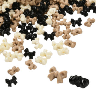 Strikjes kralen beige zwart crème 10mm 10x