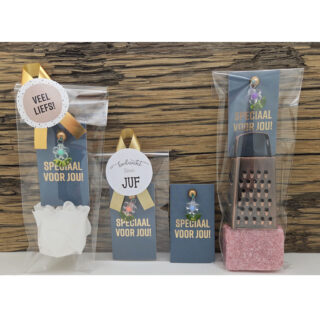 Speciaal voor jou cadeautje met bloemetje amberblokje set