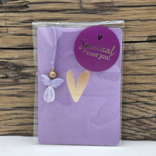 Geluk engel hanger lila