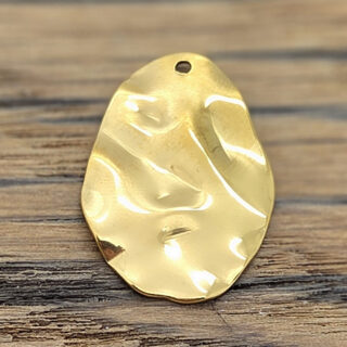 Ovalen RVS real 18k gold bedel 3cm