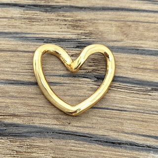 RVS hartjes bedel ring goud